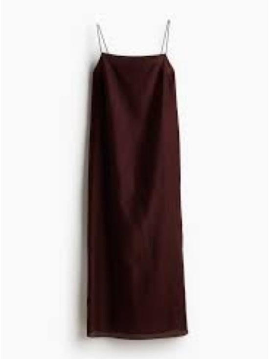 H&M Dresses & Skirts - H&M Satin Slip Maxi Dress in Dark Brown